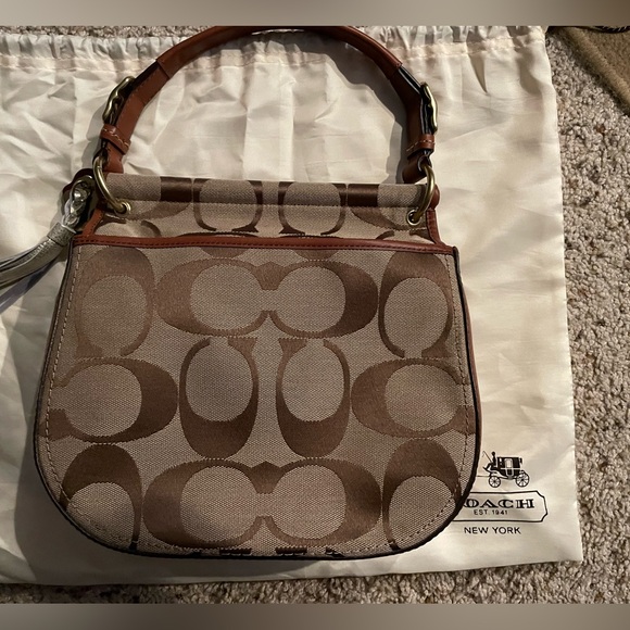 Coach Willis Brown Signature Canvas Tan Leather 65th Anniversary Crossbody Bag - Picture 8 of 12